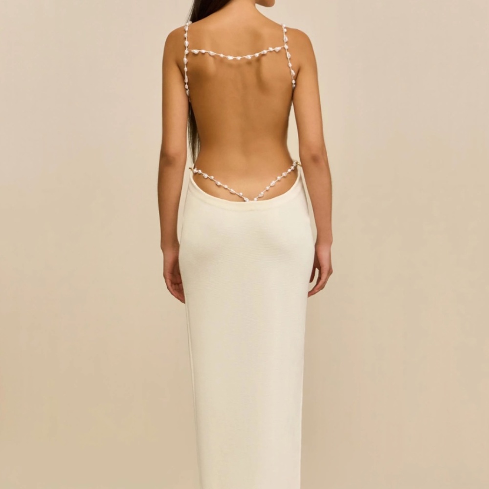 CULT GAIA CASSI KNIT DRESS WHITE